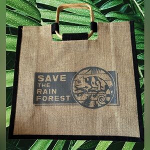 Southern Plus Burlap Material Market Tote NWOT